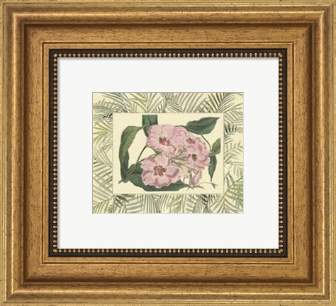 Framed Tropical Flowers in Bamboo II (horizontal) Print