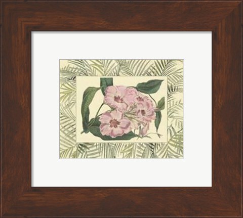 Framed Tropical Flowers in Bamboo II (horizontal) Print