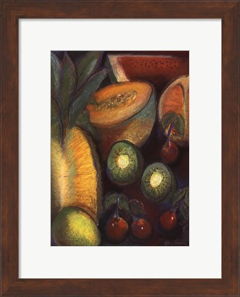 Framed Luscious Tropical Fruit I Print