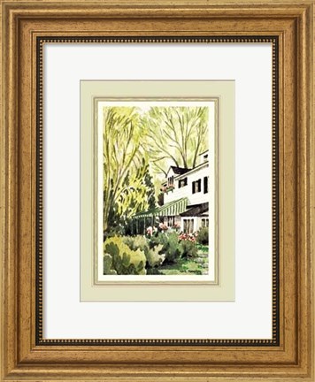 Framed Garden view of a house in Milbrook Print
