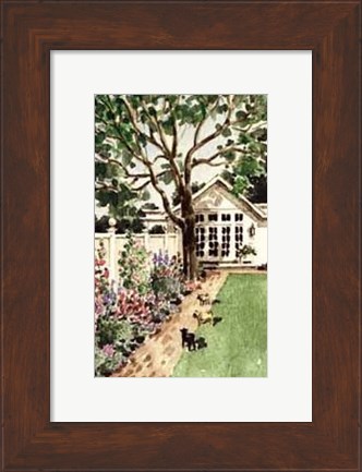 Framed Fuana Contemplating Flora in the Hamptons Print