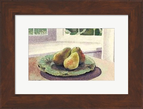 Framed Still Life with Pears in a Sunny Window Print