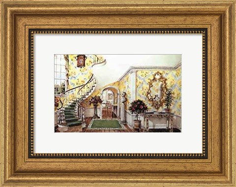 Framed Graceful Staircase Hall in the Carolinas Print