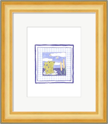 Framed Frog with Plaid (PP) II Print