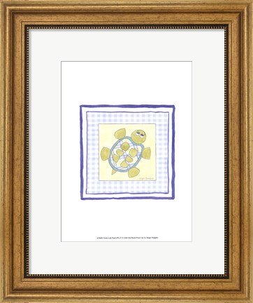 Framed Turtle with Plaid (PP) IV Print