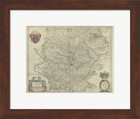 Framed Thvringia Map Print