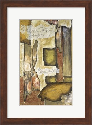 Framed Collage on Art Paper w/Gold III Print