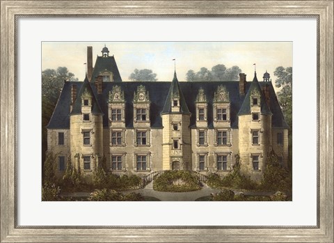 Framed French Chateaux III Print