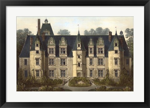 Framed French Chateaux III Print
