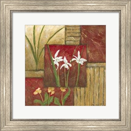 Framed Red Lacquer Collage IV Print