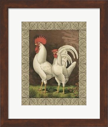 Framed Cassell&#39;s Roosters with Border VI Print