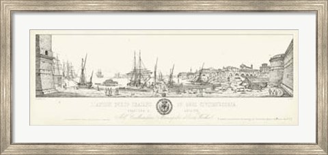 Framed Antique Seaport II Print