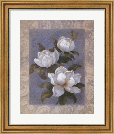 Framed Blue Magnolias I Print