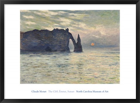 Framed Cliff, Etretat, Sunset, 1883 Print