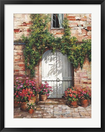 Framed Wooden Doorway, Siena Print