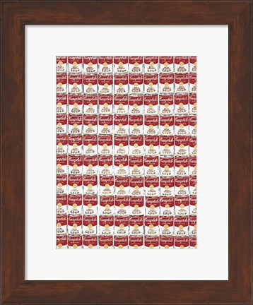 Framed One Hundred Cans, 1962 Print