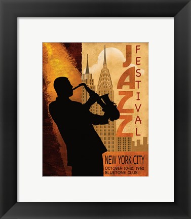 Framed 1962 Jazz in New York Print