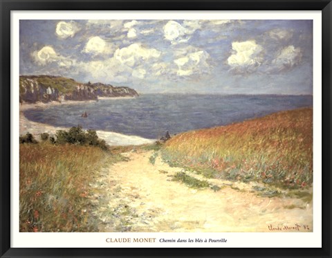 Framed Chemin dans les bles a Pourville, 1882 Print