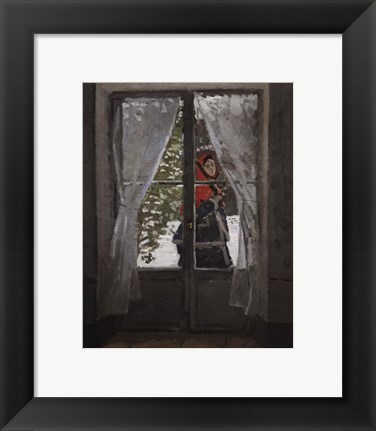 Framed Red Kerchief: Portrait of Mrs. Monet, c.1873 Print