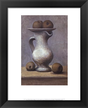 Framed Still Life with Pitcher and Apple Print