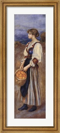 Framed Girl with a Basket of Oranges Print