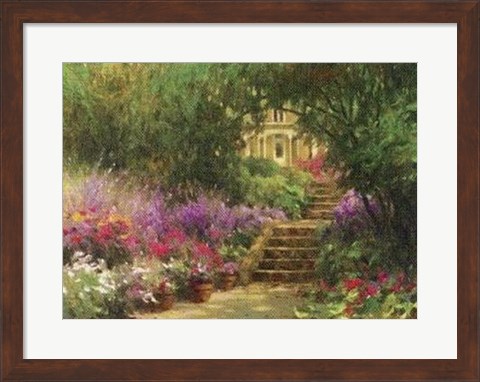 Framed Garden Steps Print