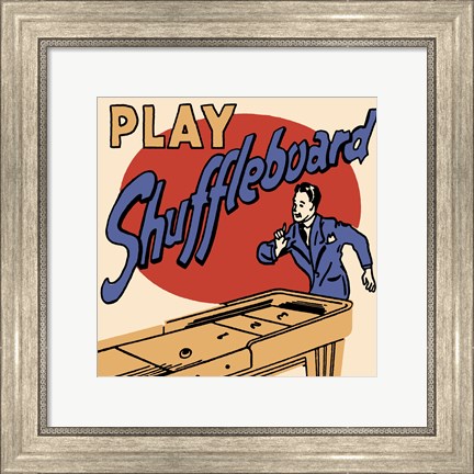 Framed Play Shuffleboard Print