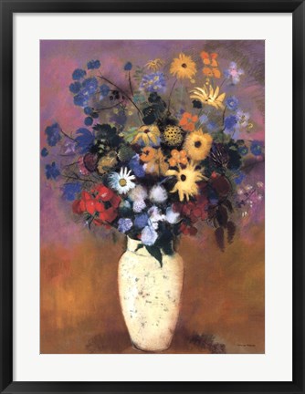 Framed Vase of Flowers, 1914 Print