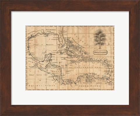 Framed Caribbean 1806 Print