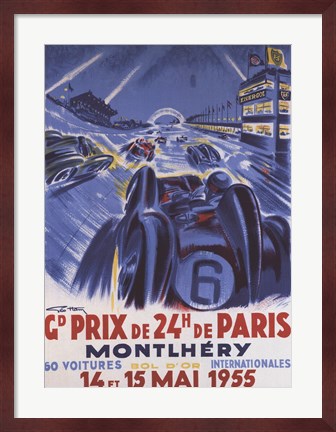 Framed Grand Prix De Montlhery Print