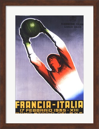 Framed Francia Italia Foot Ball 1935 Print