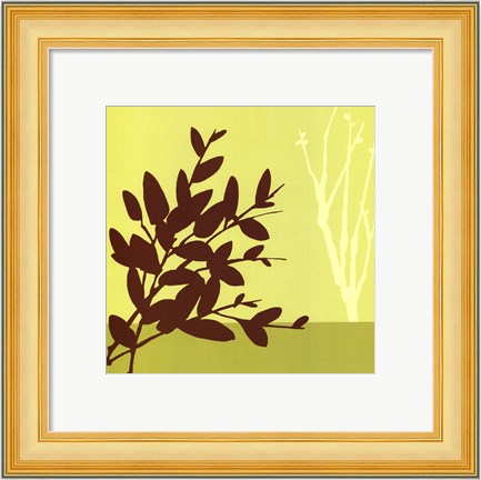 Framed Metro Leaves In Chartreuse I Print
