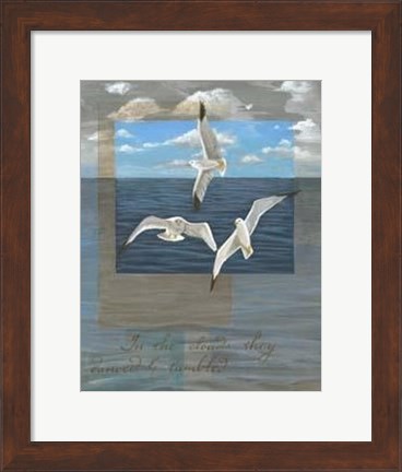 Framed Three White Gulls II Print
