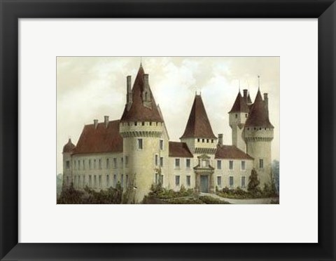 Framed Petite French Chateaux I Print
