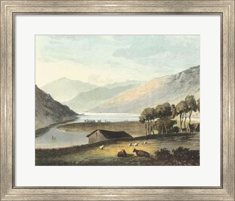 Framed Picturesque English Lake I Print