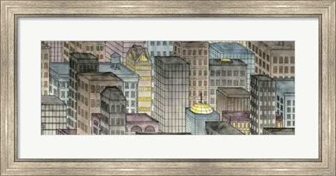 Framed City By Night II Print