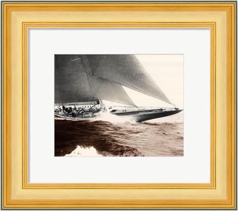 Framed Mariner&#39;s Museum - Rainbow&#39;s Finish 1934 Vintage Maritime Print