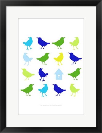 Framed Animal Sudoku in Blue I Print