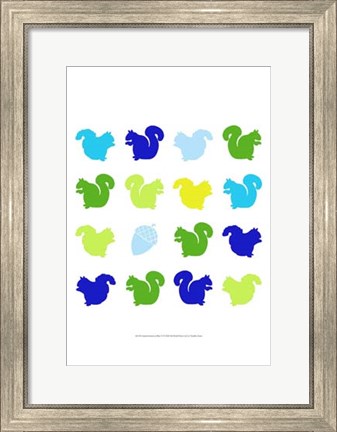 Framed Animal Sudoku in Blue VI Print