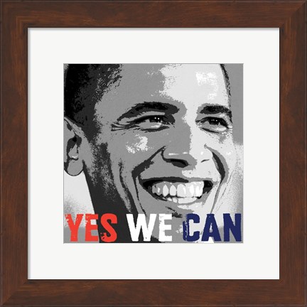 Framed Barack Obama:  Yes We Can Print