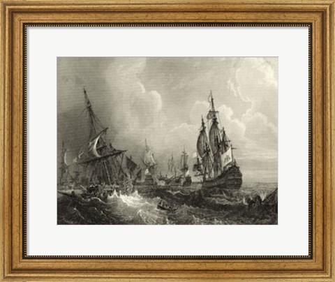Framed Ships at Sea II Print