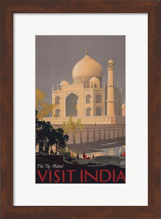 Framed Taj Mahal - Visit India Print