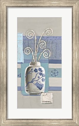 Framed Blue Asian Collage III Print