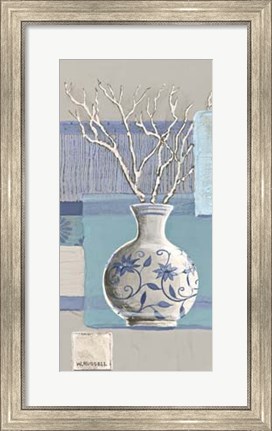 Framed Blue Asian Collage IV Print