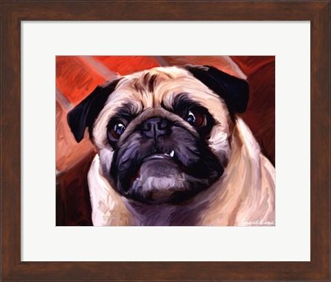 Framed Snaggle Pug Print