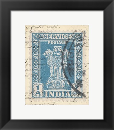 Framed Vintage Stamp I Print