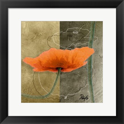 Framed Orange Poppies VI Print