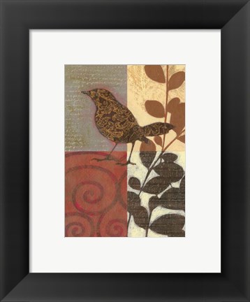 Framed Paisley Sparrow Print