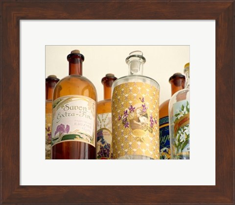 Framed French Perfume Bottles II Print