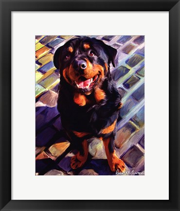 Framed Handsome Rottie Print